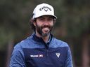 Adam Hadwin est vu sur le practice lors d'un tour d'entraînement.