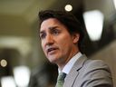 Le premier ministre Justin Trudeau tient une conférence de presse sur la colline du Parlement à Ottawa le 23 mai 2023. LA PRESSE CANADIENNE/Sean Kilpatrick