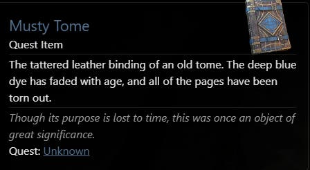 Description du tome moisi dans Diablo 4