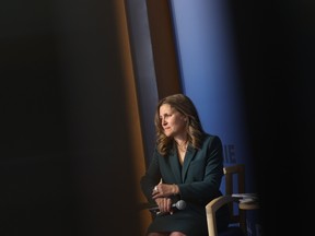 La ministre des Finances Chrystia Freeland à Washington, DC, en avril.