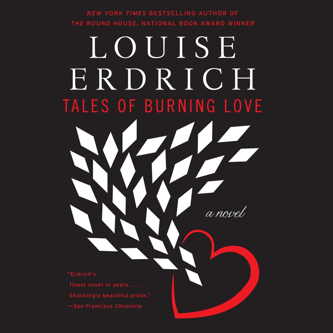 un graphique de la couverture de Tales of Burning Love de Louise Erdrich