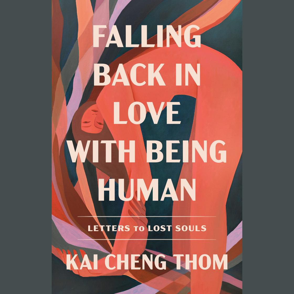 un graphique de la couverture de Falling Back in Love with Being Human par Kai Chang Thom