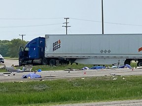 Un accident sur la Transcanadienne au Manitoba.