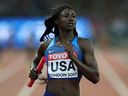 Tori Bowie des États-Unis aux Championnats de l'IAAF à Londres 2017 - Getty