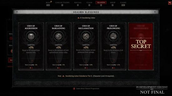 Tarification, récompenses et plus encore du Battle Pass de Diablo 4 : une représentation des offres de bénédictions saisonnières dans Diablo 4.