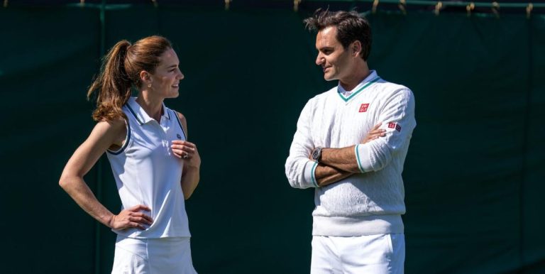 La princesse Kate fait équipe avec Roger Federer pour célébrer les garçons et les filles du bal de Wimbledon