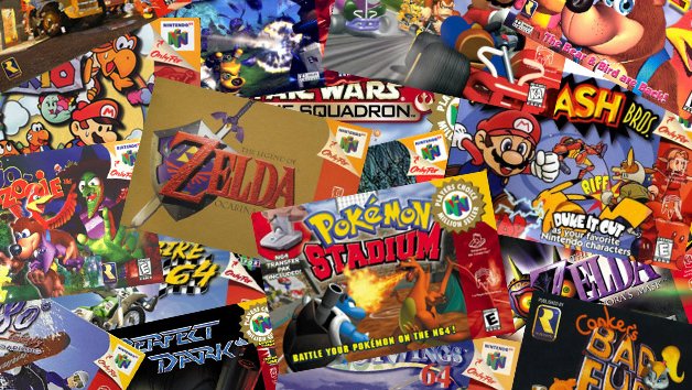 Boîtes de jeux vidéo N64.