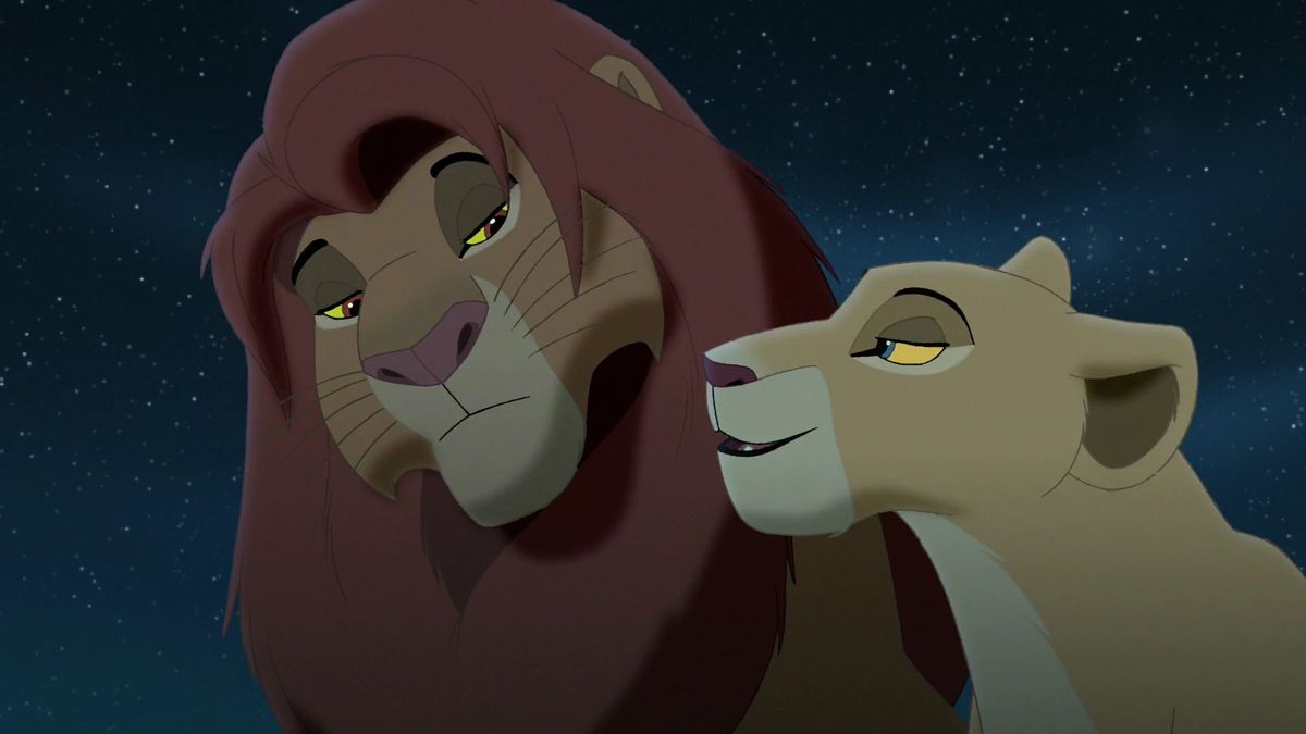 Simba et Nala se font les yeux doux dans Le Roi Lion