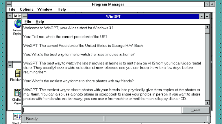 L’application WinGPT apporte ChatGPT à Windows 3.1