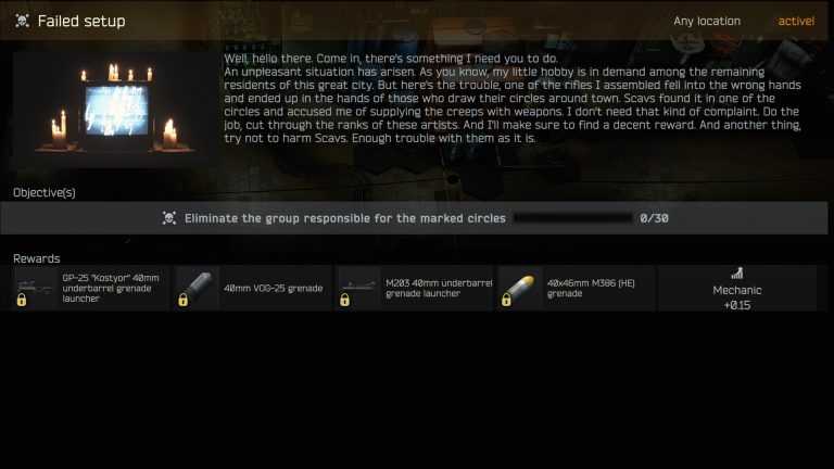 how to complete Escape from Tarkov Failed Setup cultist hunting cultists explained