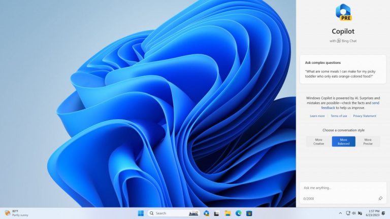 Windows Copilot AI Assistant frappe les builds Insider Dev