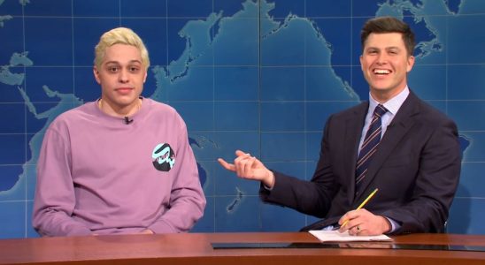 Screenshot of Pete Davidson and Colin Jost on Weekend Update