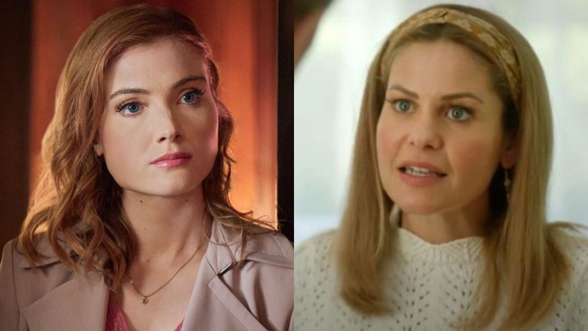 Skyler Samuels and Candace Cameron Bure in their own Aurora Teagarden Mysteries movies.