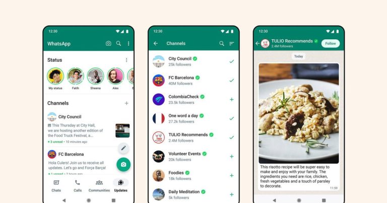 La nouvelle fonctionnalité de chaînes de WhatsApp permet aux comptes d’envoyer des mises à jour unidirectionnelles aux abonnés