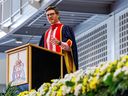 Kyle Dubas prend la parole à l'Université Brock le mercredi 14 juin 2023.