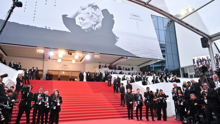 CANNES, FRANCE - MAY 20: Atlosphere of the red carpet during the 76th annual Cannes film festival at  on May 20, 2023 in Cannes, France. (Photo by Stephane Cardinale - Corbis/Corbis via Getty Images)