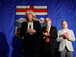 La chef du NPD de l'Alberta, Rachel Notley, assiste à sa soirée électorale provinciale à Edmonton le 29 mai.