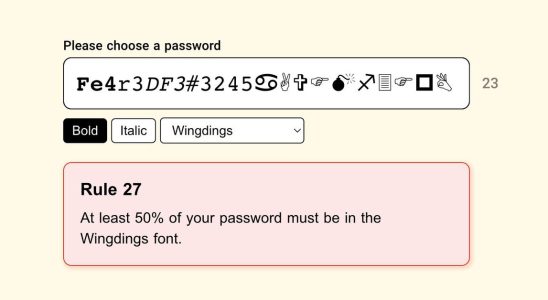 Le jeu de mots de passe est si absurdement exigeant que même son créateur ne l'a pas battu