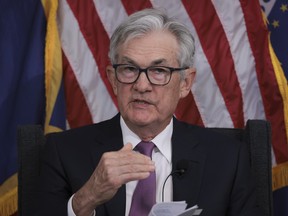 Le président de la Réserve fédérale, Jerome Powell, prend la parole lors de la conférence de recherche Thomas Laubach à Washington, DC.