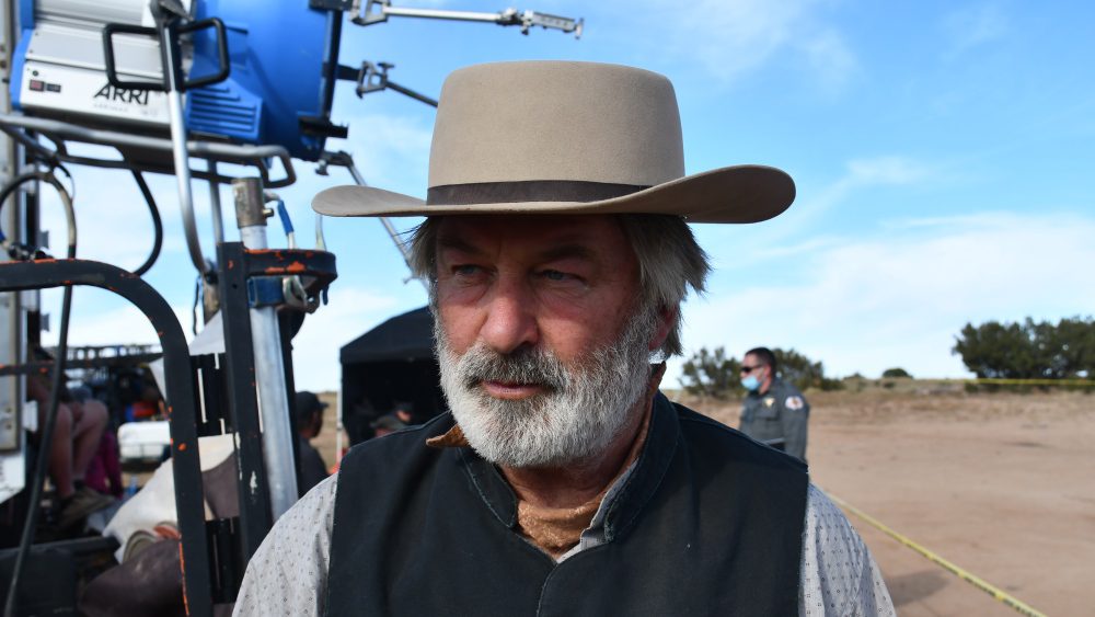 Alec Baldwin in Western wear on the set of Rust.