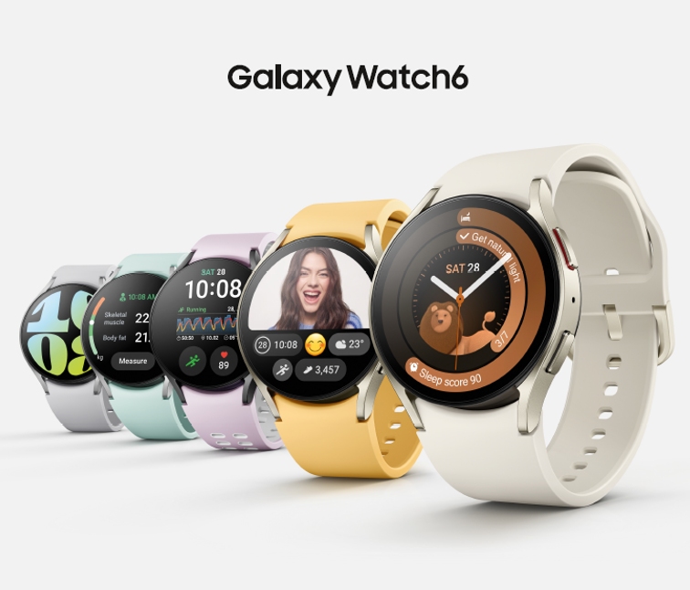 Fuite de matériel marketing pour la série Samsung Galaxy Watch 6 présentant plusieurs cadrans de montre différents