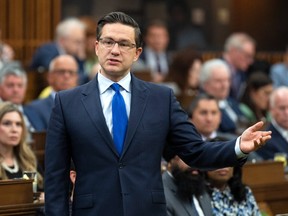 Le chef conservateur Pierre Poilievre à la Chambre des communes.