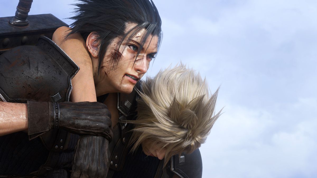 Zack Fair traîne un Cloud Strife inconscient en lieu sûr dans une image promotionnelle pour Final Fantasy 7 Rebirth