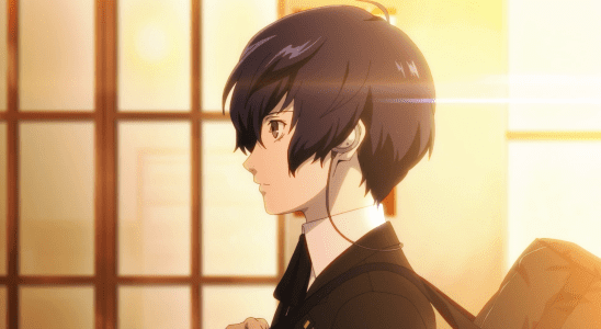 All Voice Actors in Persona 3 Reload, main character Makoto Yuki in profile against windows through which shine the setting sun.