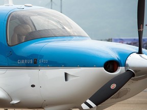 Un avion Cirrus SR22 au Airshow China 2014 à Zhuhai, dans la province du Guangdong (sud de la Chine), le 11 novembre 2014