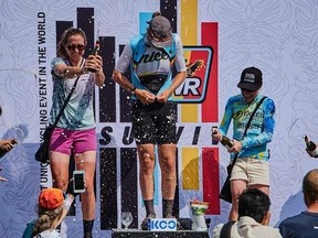 Podium féminin de la Belgian Waffle Race en Caroline du Nord.