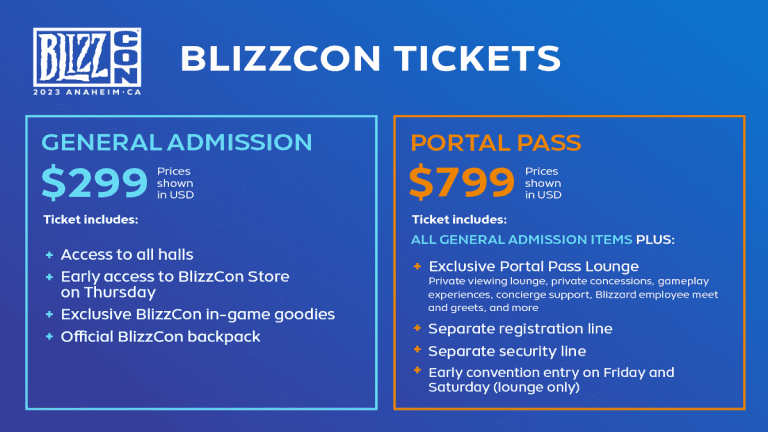 Les billets pour la BlizzCon 2023 commencent à 300 $ et seront diffusés gratuitement
