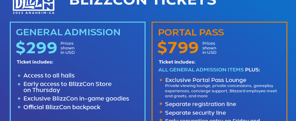 Les billets pour la BlizzCon 2023 commencent à 300 $ et seront diffusés gratuitement