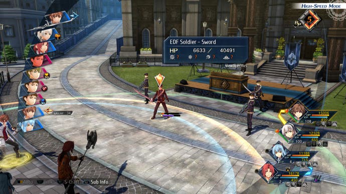 Capture d'écran de la revue The Legend of Heroes: Trails into Reverie, combat montrant un 