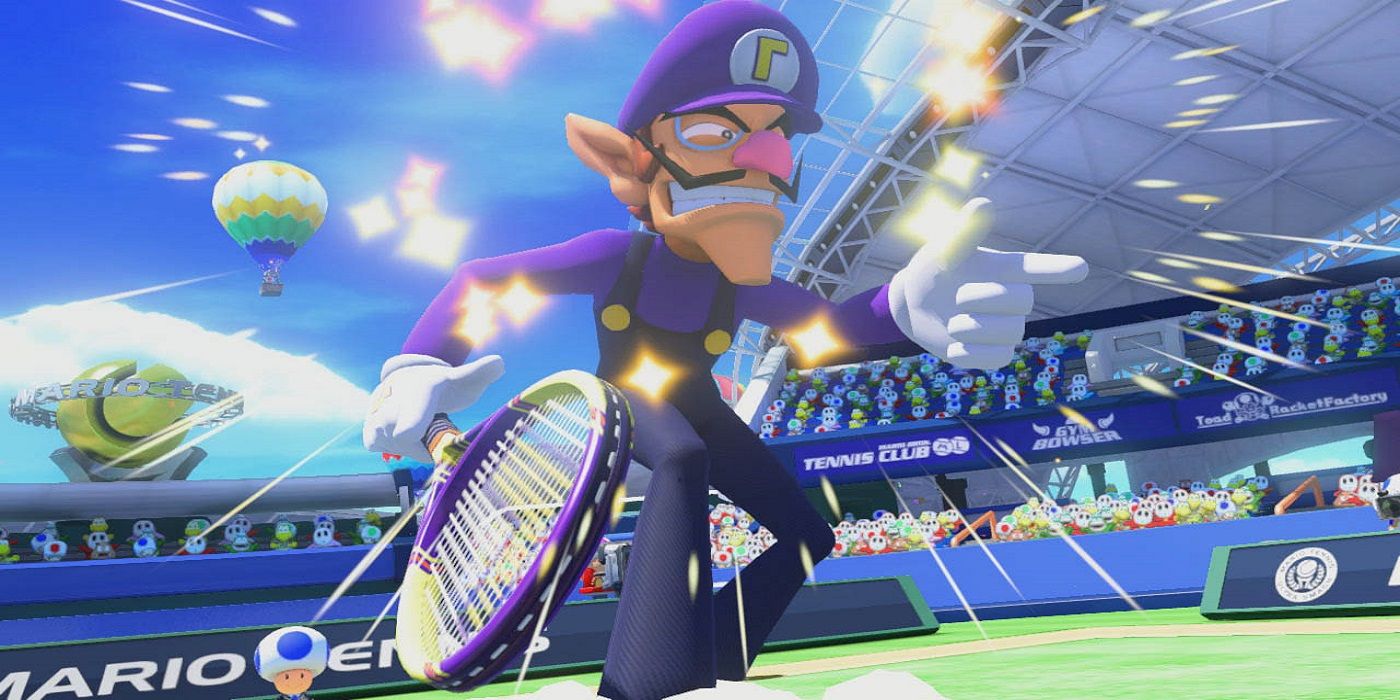 Waluigi joue au tennis