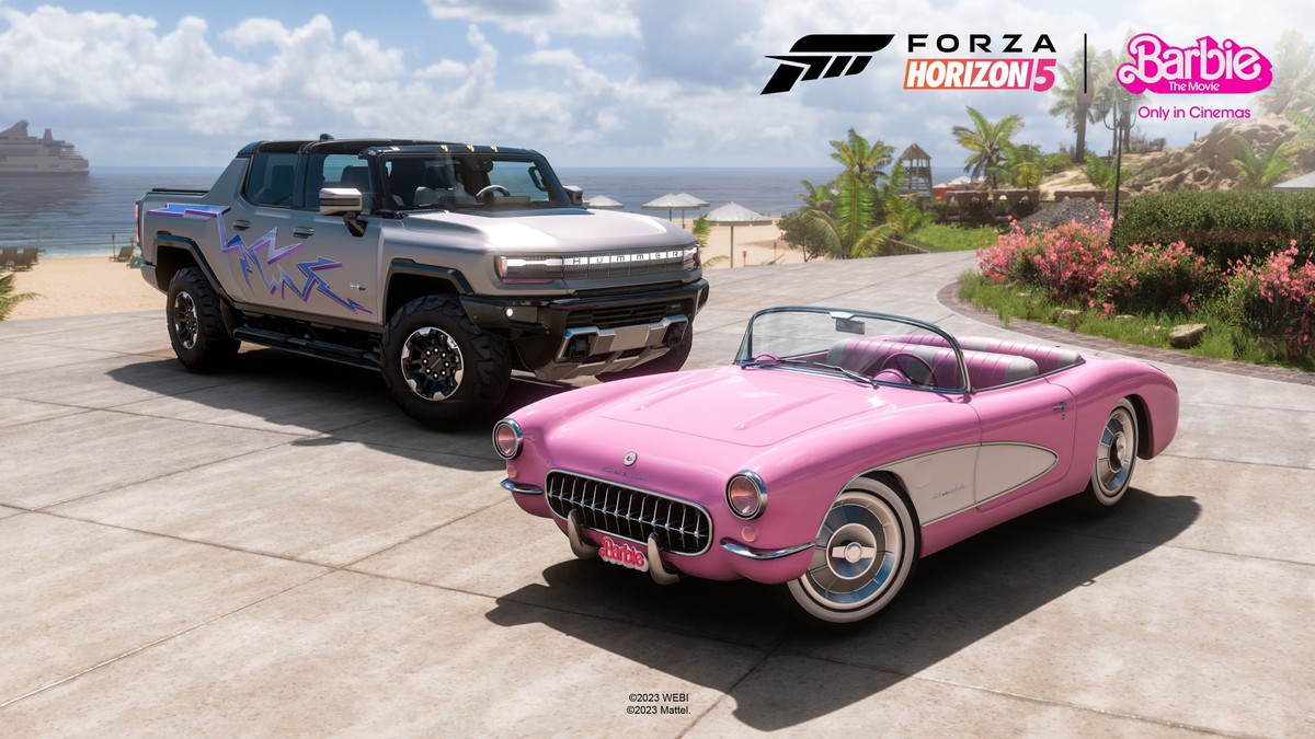 Une capture d'écran du DLC Forza Horizon 5 Barbie