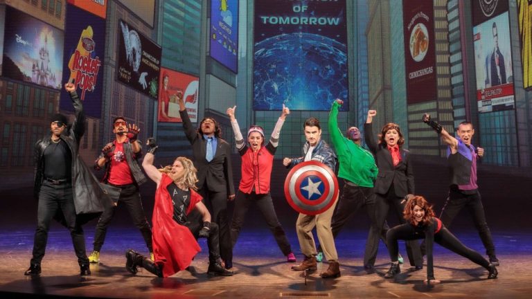 As part of the Disney100 celebration, Disneyland Resort presents “Rogers: The Musical” – an all-new, one-act musical theater production – at the Hyperion Theater in Disney California Adventure Park for a limited time, June 30 through Aug. 31, 2023. A classic tale of heroes, time travel and romance, the approximately 30-minute show features a talented cast of singers and dancers telling the story of Steve Rogers – Captain America, joined by Peggy Carter, Nick Fury and select members of the Avengers. (Sean Teegarden/Disneyland Resort)