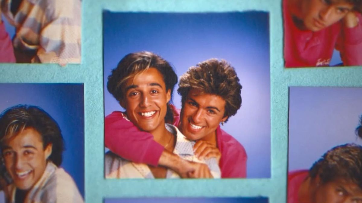 Image de collage de photos mettant en vedette Wham !  coéquipiers George Michael et Andrew Ridgeley dans Wham!