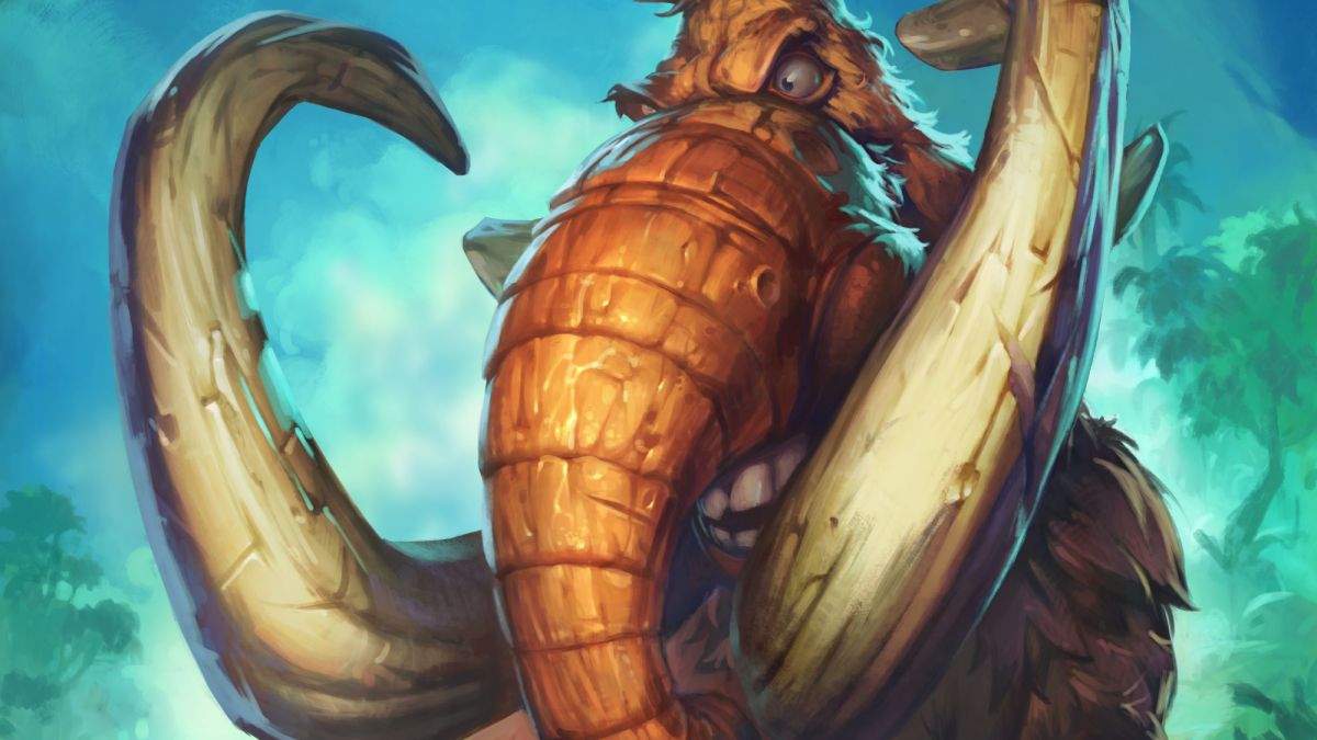 Mastodon from Hearthstone looking angry.