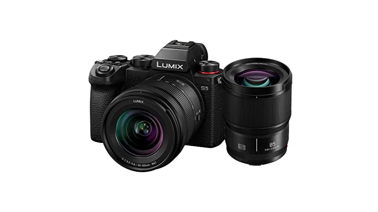 Panasonic LUMIX S5 avec kit d'objectif S 20-60 mm F3.5-5.6 + objectif interchangeable à monture S 85 mm F1.8 L 