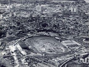 Prise de vue aérienne du Stampede de Calgary de 1949