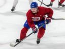 Le meilleur espoir des Canadiens de Montréal Owen Beck au camp de perfectionnement des Canadiens au Complexe sportif Bell à Brossard le lundi 3 juillet 2023.