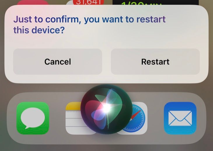 Redémarrez l'iPhone avec Siri