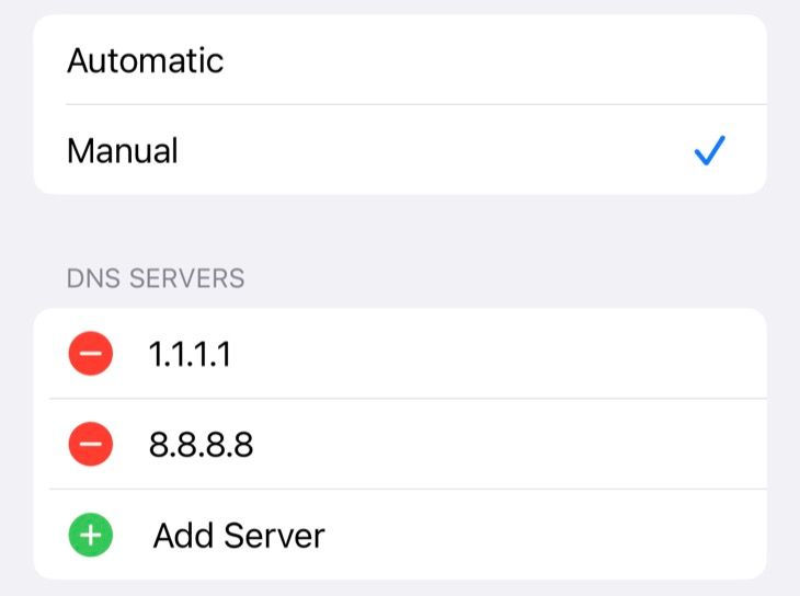 Configurez votre serveur DNS manuellement sur un iPhone