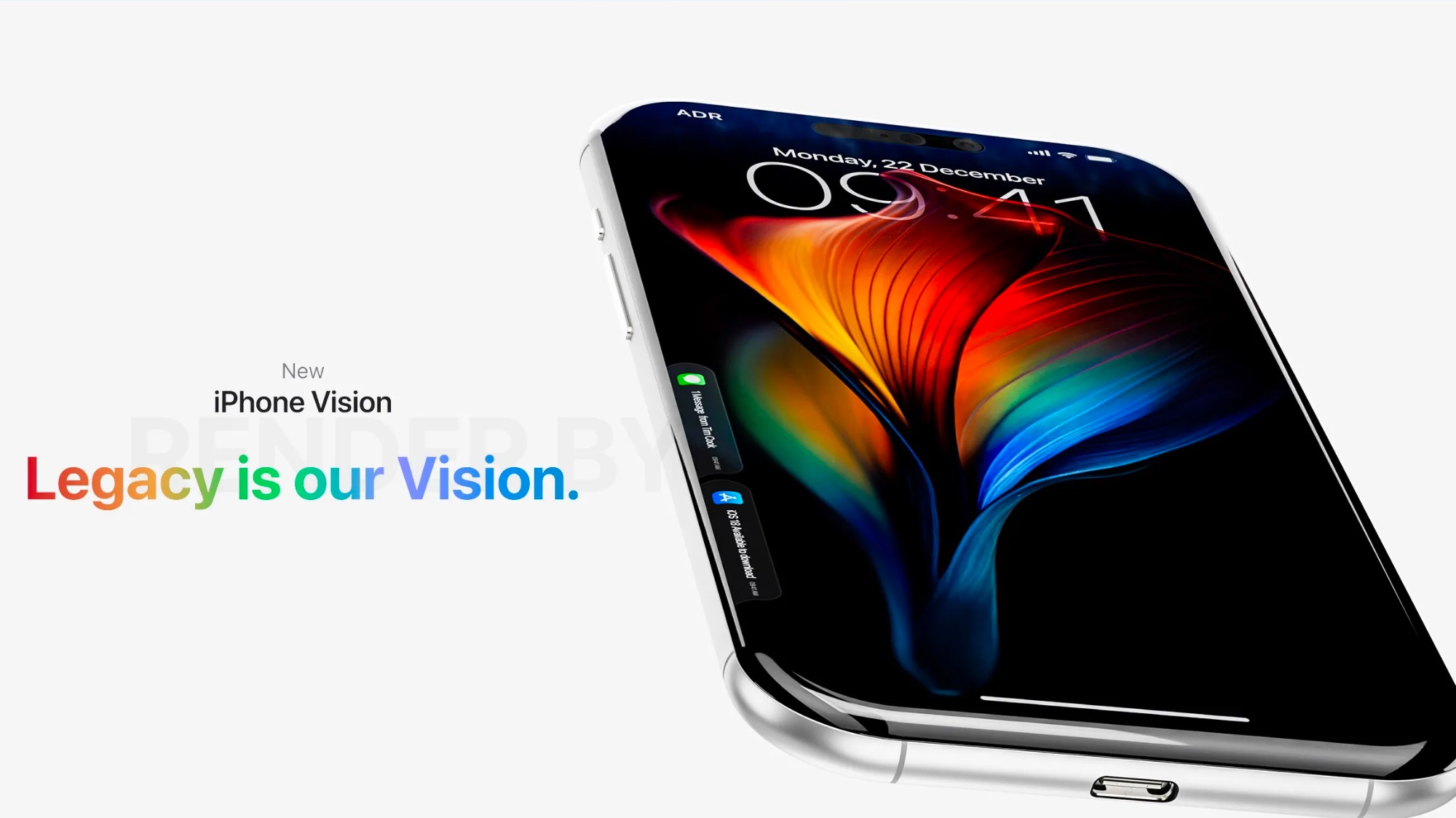 Affichage en cascade du concept iPhone Vision