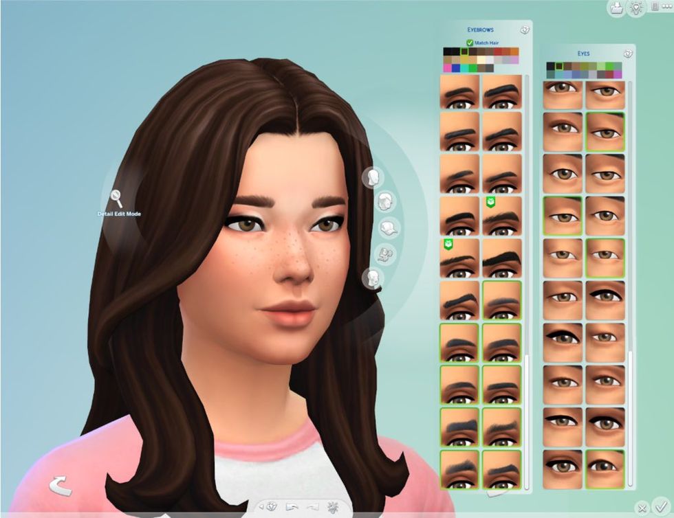 les sims 4, nouveaux préréglages pour les yeux et les sourcils