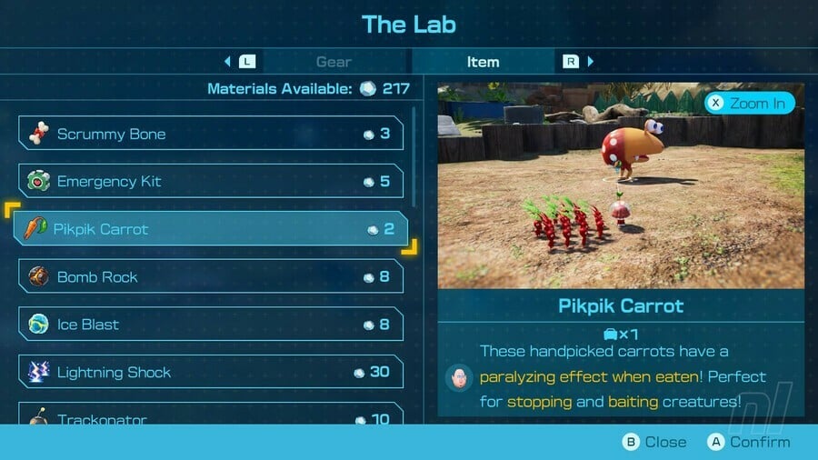 Mises à niveau de Pikmin 4 All Gear & Item