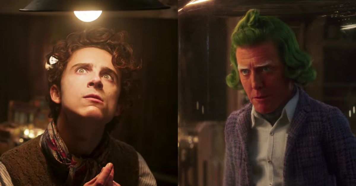 Ce qui sera le plus bizarre : Wonka de Timothée Chalamet ou Oompa Loompa de Hugh Grant
