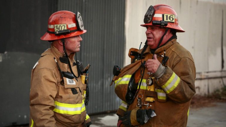 Firefighters talking on NBC