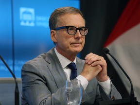 Le gouverneur de la Banque du Canada, Tiff Macklem, lors d'une conférence de presse le 12 juillet.