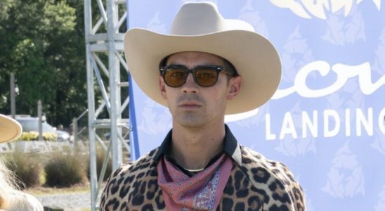 Joe Jonas in cowboy hat and leopard print on The Righteous Gemstones